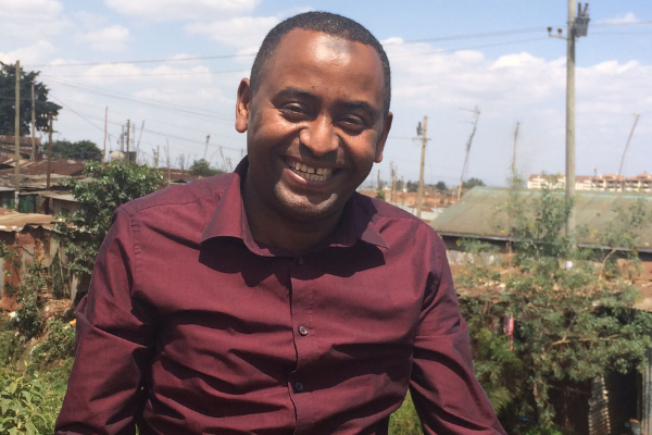 Rebrand Post (8) Salim Mohamed just outside of Kibera (Photo Credit, CFK).